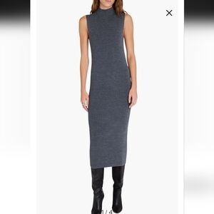 Club Monaco Mock Neck Rib Wool Blend Maxi Dress